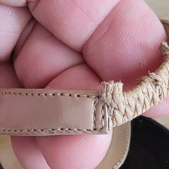 Christian Louboutin Nude/White/Black Patent Leather Lady Peep Slingback 150mm - Picture 14 of 15